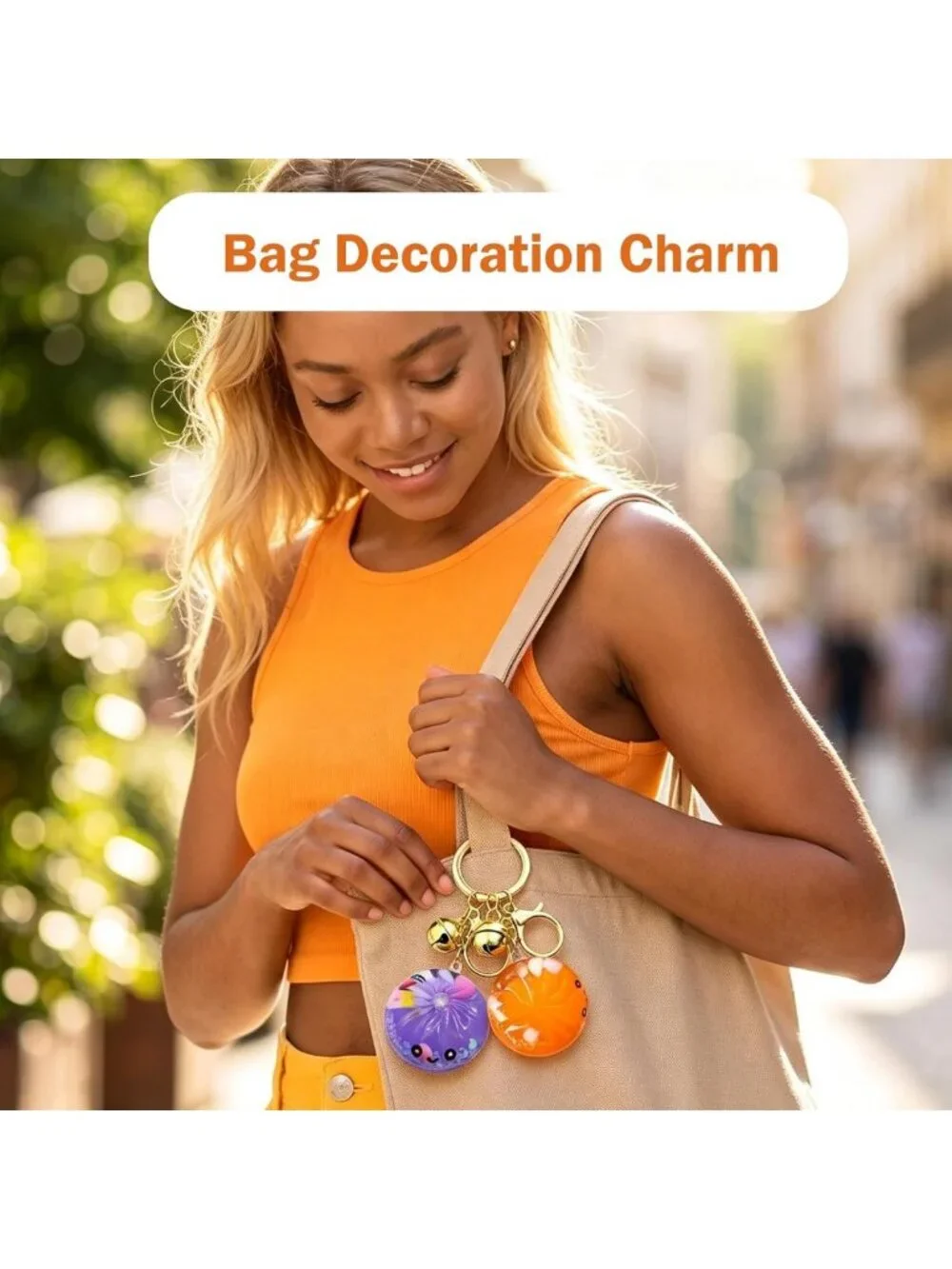 8 Pack Cute Dumpling Keychains - 3D Fidget Bag Charms with Bell, Fun Gift Set